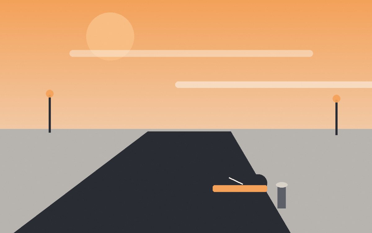 A runner mid-loop at sunrise, past the tap, with a planned walk break marker at the bench